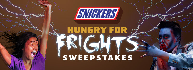Snickers Hungry for Frights Sweepstakes banner