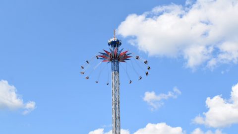 Sky Screamer spinning riders around from further out view