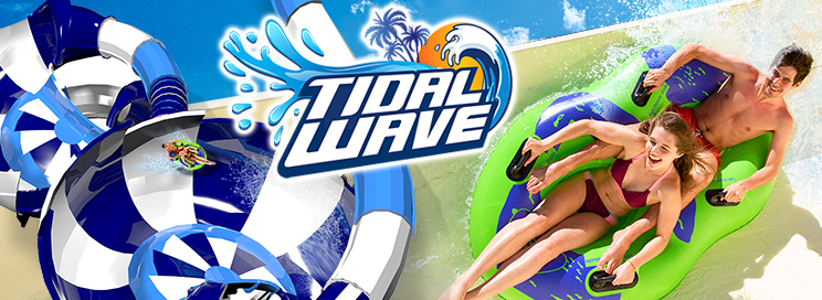 Riders in tube on Tidal Wave